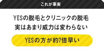 YESの方が約7倍早い